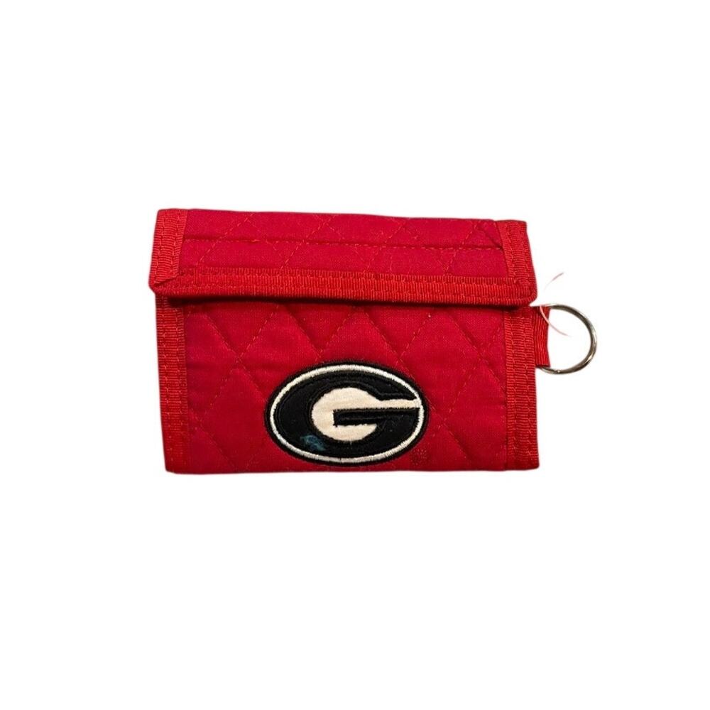 UGA Georgia UGA Bulldogs Quilted Tri-Fold Wallet Key Ring & ID NCAA Licensed NWT